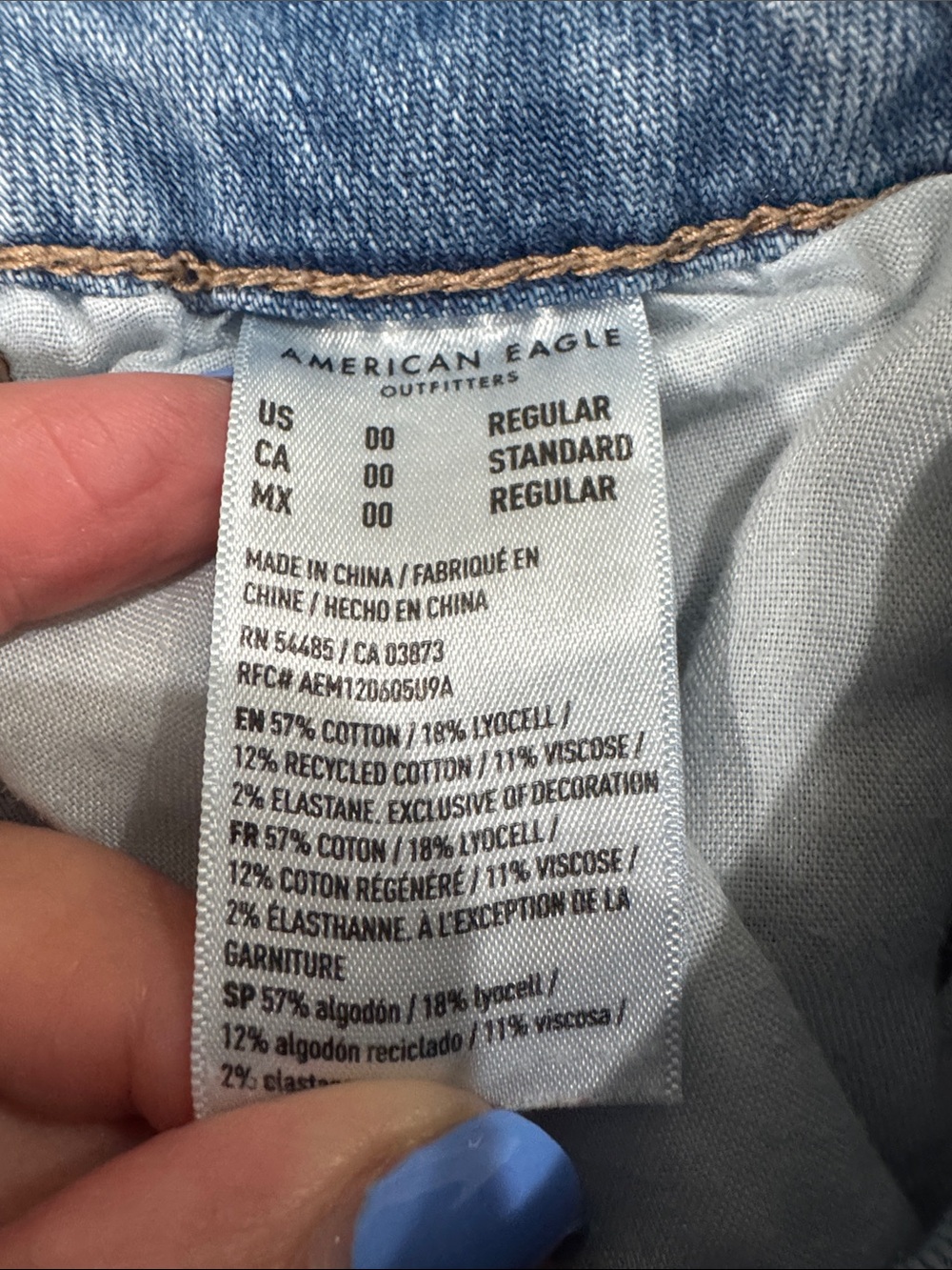 American Eagle Outfitters Light Wash Super High Rise Baggy Wide Leg Cargo Jeans - Picture 5 of 5
